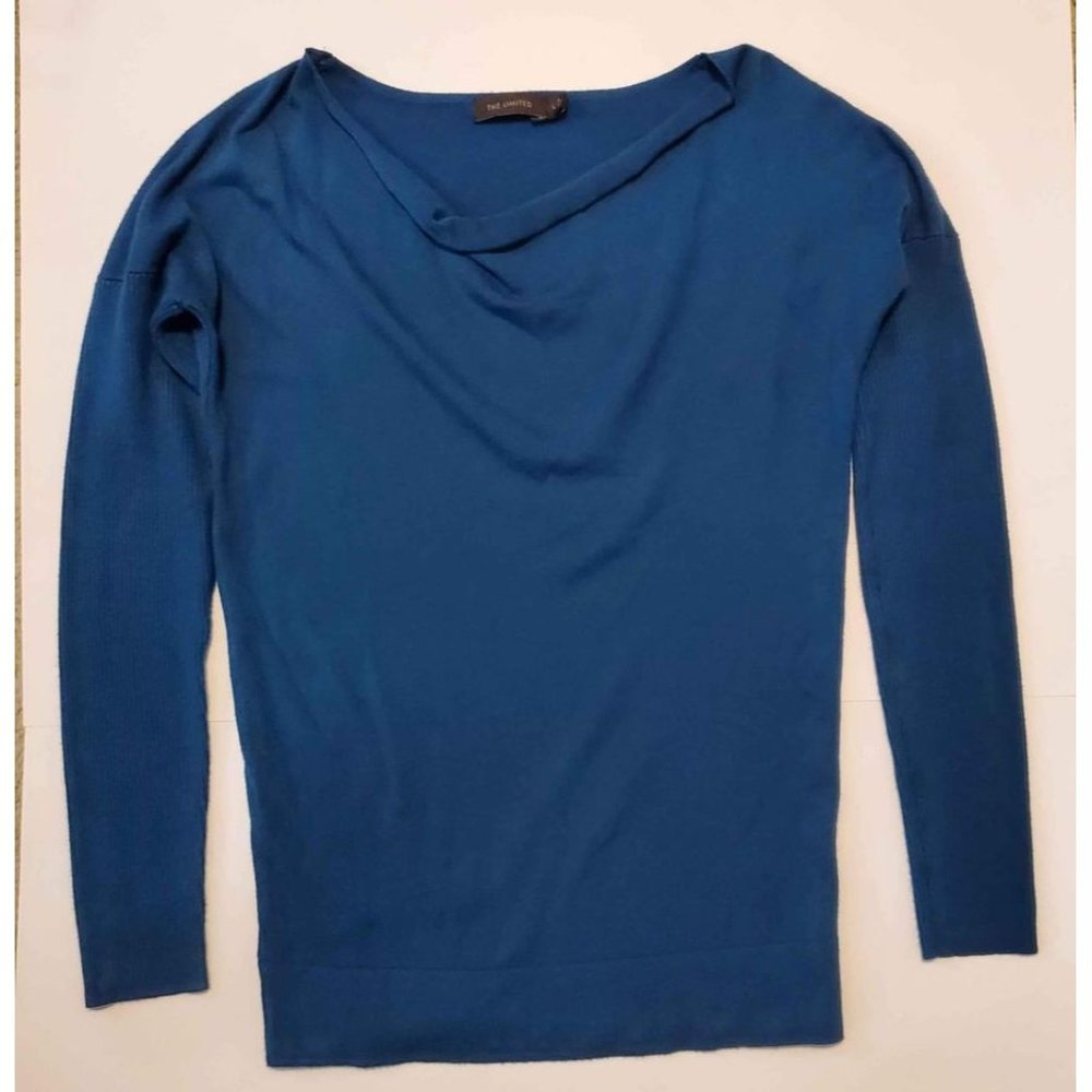 Women's Large The Limited Top Shirt Long Sleeve Blue Green Lightweight